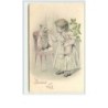 n°1862 - Heureux Noël - Fillette et cochons