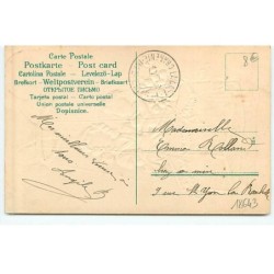 n°18643 - Carte Gaufrée - Fillettes dans une nacelle de ballon