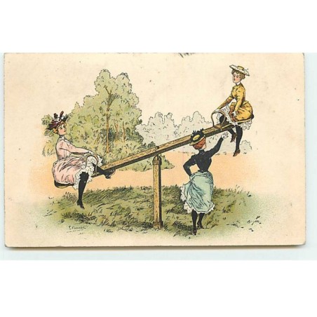 n°18657 - F. Chamouin - Jeunes femmes faisant de la balancelle