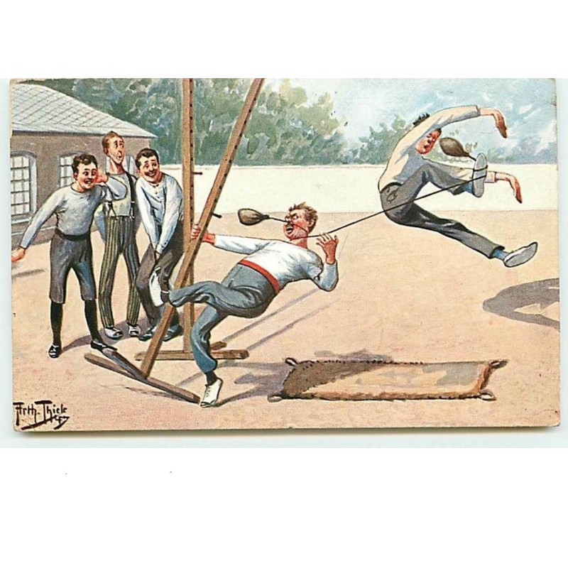 n°10811 - Carte Illustrateur - Arthur Thiele - Gymnastes