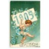 n°18677 - Carte Gaufrée - Clapsaddle - Fröhliche Neujahr 1905 - Cupidon - Myosotis