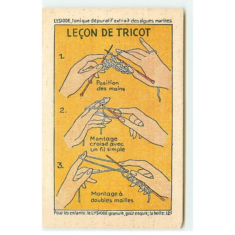 n°18700 - Publicité - Lysiode, tonique dépuratif ... - Leçon de Tricot