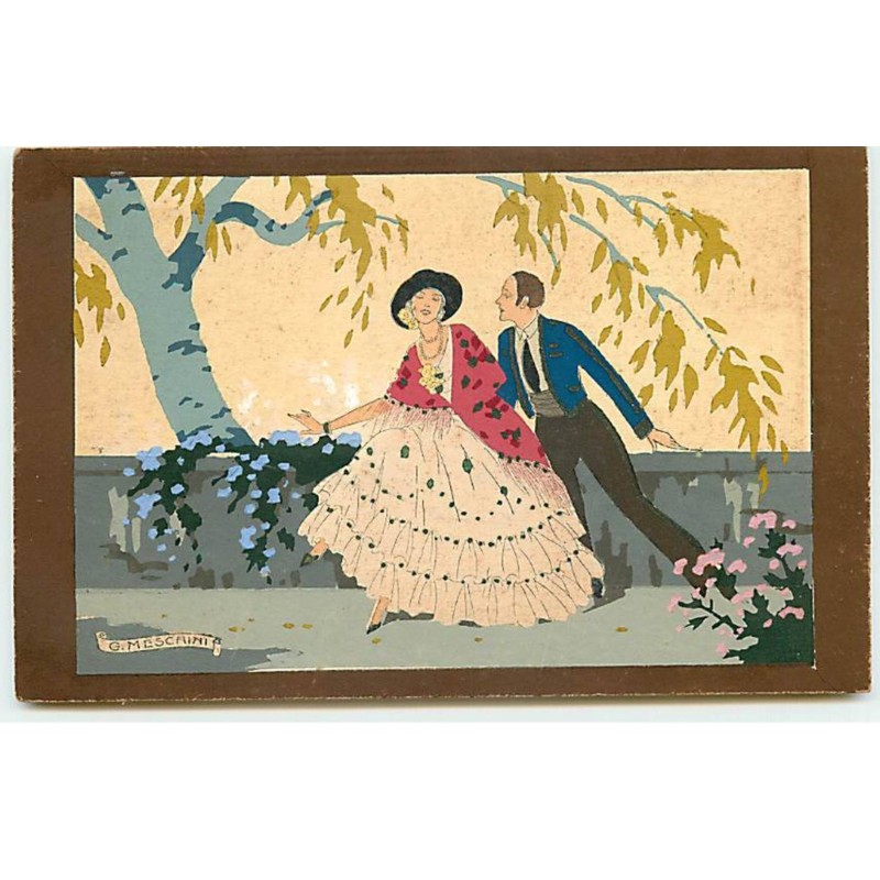 n°18708 - Illustrateur - Ars Nova - G. Meschini - Jeune homme faisant la cour à une jeune femme