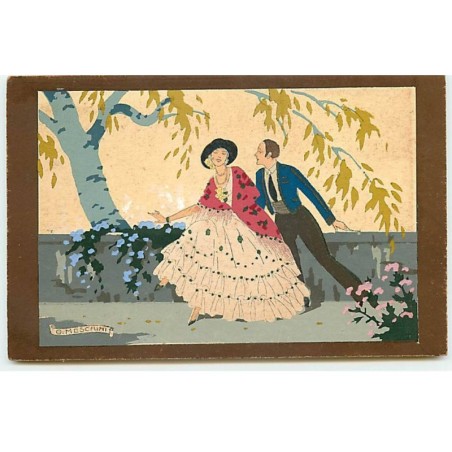 n°18708 - Illustrateur - Ars Nova - G. Meschini - Jeune homme faisant la cour à une jeune femme