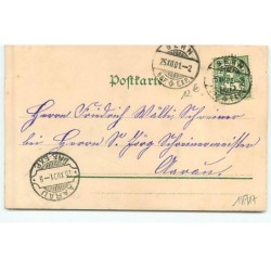 n°18717 - Carte à paillettes - Fröhliche Weihnachten - Anges gardiens apportant un sapin, et des cadeaux