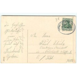 n°18718 - Glückliches Neujahr 1908 - Train décoré de roses