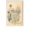 n°1872 - MM Vienne n°179 - Joyeuses Pâques - Femme se regardant un oeuf, fillette avec un lapin