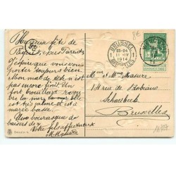 n°18727 - Carte Gaufrée - Joyeuses Pâques - Fillette faisant chanter des poussins