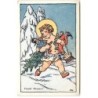 n°18772 - Illustrateur - M. Fischerova-Kvéchova - Veselé Vanoce - Ange portant des poupées, et des sapins