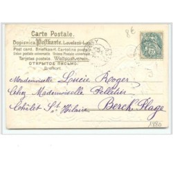 n°1880 - Carte Gaufrée - Angelot dans un berceau