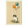 n°10828 - Carte Fantaisie Gaufrée - Chien regardant s'envoler des ballons
