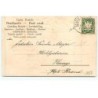 n°18828 - Carte Gaufrée - Prosit Neujahr - Jeune femme buvant, et violettes