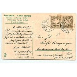 n°18834 - Carte Gaufrée - Glückliches Neujahr - Garçon chuchotant à l'oreille d'une jeune femme
