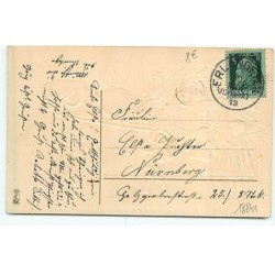 n°18841 - Carte Gaufrée - Fröhliche Pfingsten - Enfants près d'une charette remplie