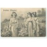 n°18842 - Fröhliche Pfingsten - Friedrich Schlegel - Trois jeunes femmes près de rosiers