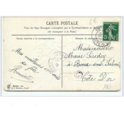 n°1885 - Carte Gaufrée - Bonne fête - Fillette et violettes