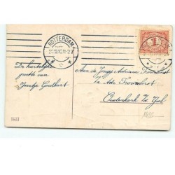 n°10835 - Carte Fantaisie Gaufrée - Fillette et chiens jouant du piano