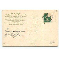 n°18983 - Carte Gaufrée - Joyeux Noël - Ange soufflant sur une bougie