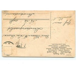 n°10836 - Carte Fantaisie Gaufrée - Attelage de chiens - Muguet