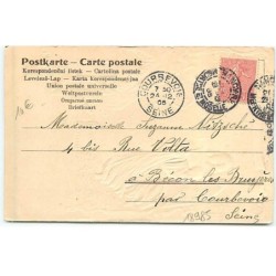 n°18985 - Carte Gaufrée - Joyeux Fêtes de Noël - Ange gardien apportant un sapin dans la nuit