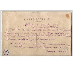 n°1903 - Carte Brodée - Bonne Année - Violettes