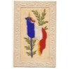 n°19052 - Carte Brodée - Drapeau Français