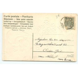n°19068 - Carte Gaufrée - Clapsaddle - Bonne Année - Bébé dans un lange accroché à un thermomètre