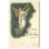 n°19078 - Carte Gaufrée - Maïlick - Fröhliche Weihnachten - Ange gardien portant un sapin