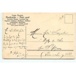 n°19087 - Amitié - Ange assis sur des chardons tirés par des sauterelles
