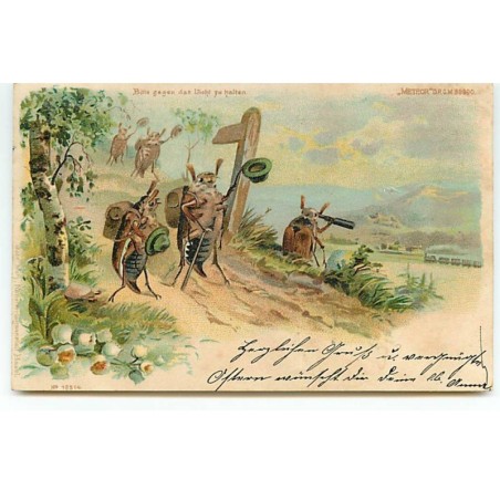 n°19091 - Hold to Light - Hannetons habillés en randonneur se promenant