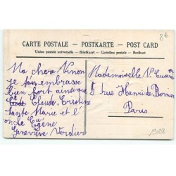 n°19098 - Carte Gaufrée - Heureuse Année - Jeune fille et fillette portant des paniers remplis de fleurs