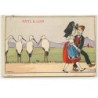 n°19103 - Lisbeth - Hans & Lina - Couple d'Alsaciens et Cigognes