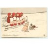 n°19105 - P. Ebner - MM Vienne n°470 - Glückliches Neujahr - Fillettes regardant un cochon dans la neige