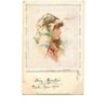 n°10851 - Carte Fantaisie - Soie - Portrait de Femme