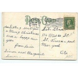 n°19125 - Carte Gaufrée - A Merry Christmas to You - Un Ange apportant un sapin
