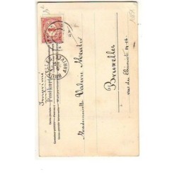 n°10851 - Carte Fantaisie - Soie - Portrait de Femme