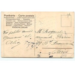 n°19128 - Carte Gaufrée - Bonne et Heureuse Année - Fillette portant un sac rempli de trèfles et une enveloppe