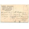 n°19128 - Carte Gaufrée - Bonne et Heureuse Année - Fillette portant un sac rempli de trèfles et une enveloppe