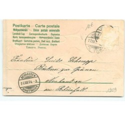 n°19129 - Carte Gaufrée - Clapsaddle - Prosit Neujahr - Ange jouant de la trompette