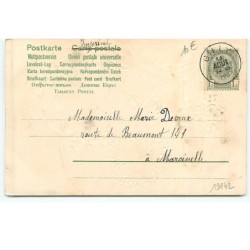 n°19142 - Carte Gaufrée - Clapsaddle - Bonne et Heureuse Fête - Fillette tenant un coeur et une marguerite