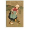 n°19145 - Meissner - Style Flatscher - Fillette nourrissant des poussins