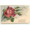 n°19157 - Carte Gaufrée - C. Klein - Dans ce monde ou tout penche ... - Rose et brins de muguet