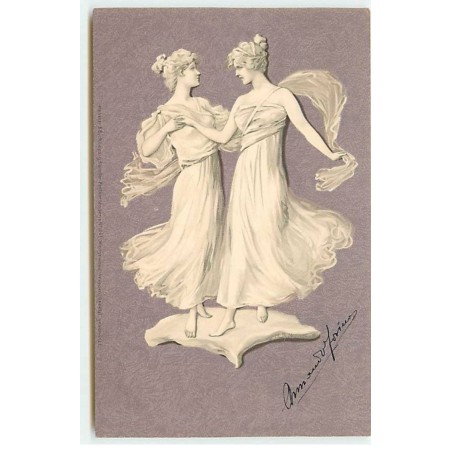 n°19163 - M.S.M. - Deux jeunes femmes dansant