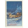 n°19164 - Frohes Weihnachts-Fest - Père Noël dans son traîneau tiré par des chevaux