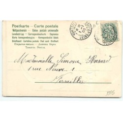 n°19175 - Carte Gaufrée - 1903 - Ange tenant une trompette, près d'un croissant de lune