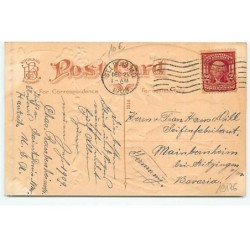 n°19176 - Carte Gaufrée - A Happy New Year - Viel homme avec des ailes d'ange règlant une horloge