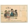 n°19207 - P. Ebner - Enfants en manteaux portant des cadeaux et des fleurs