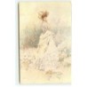 n°19214 - G. Nicolet - Jeune femme se promenant parmi des fleurs