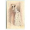n°19215 - G. Nicolet - Jeune femme écoutant derrière des rideaux