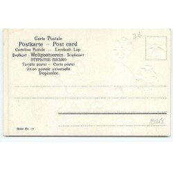 n°19218 - Carte Gaufrée - Heureuses Pâques - Poussins près d'une coquille et de fleurs